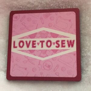 Pink 'Love to Sew' Coaster